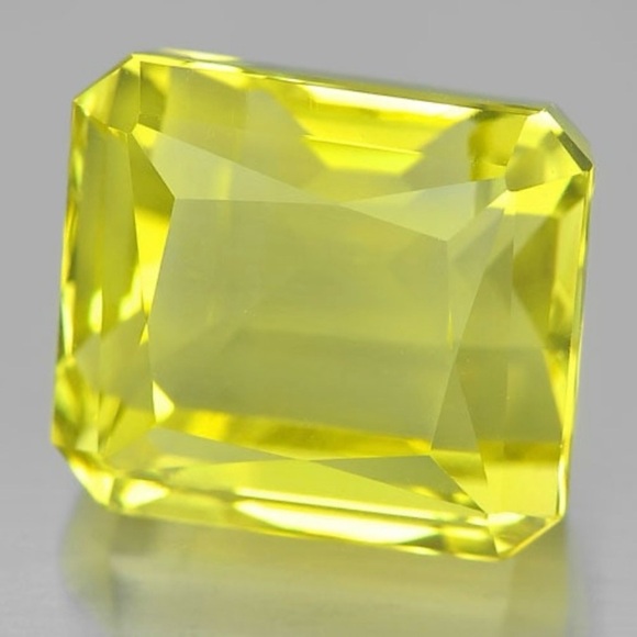 Natural Yellow Lemon Quartz 21.82Ct Octagon Shape 15.7 x 14 Mm Gemstone Unheated - Picture 3 of 3